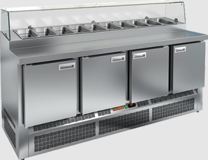 Стол холодильный HiCold PZE2-1111/GN стекло