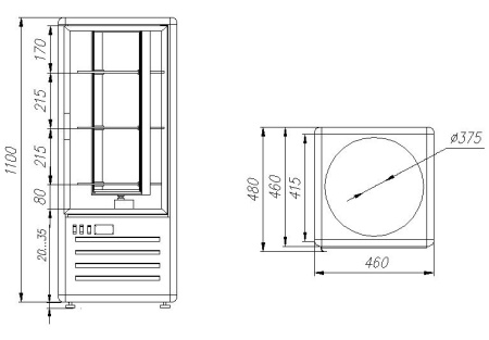 Витрина кондитерская Carboma D4 VM 120-2 1015-0102 (R120Cвр бежево-коричневый)