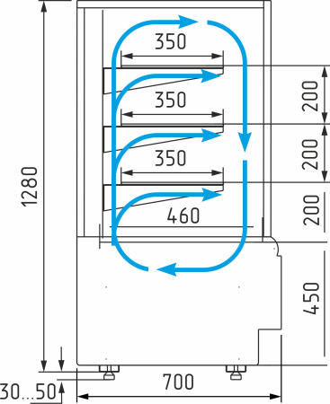 Витрина кондитерская Carboma KC70 VV 0,9-1 STANDARD 0102-0109 (ВХСв-0,9д Cube Люкс)