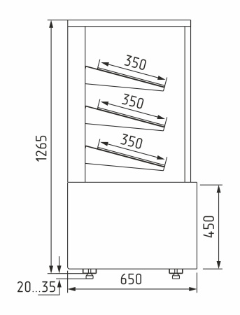 Витрина хлебная Carboma KC70 N 0,9-2 LIGHT Bread 0102-0109 (0,9 Cube без стекла)