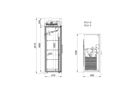 Шкаф холодильный Arkto R1.0-G